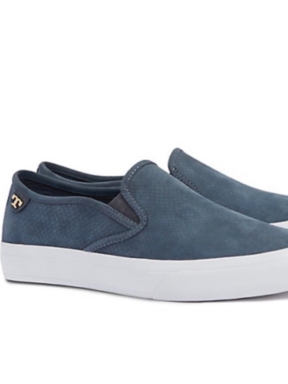 Tory Burch Blue Snakeskin Slip On Sneaker 6.5